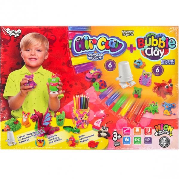 Набір креативної творчості із пластиліну "AIR CLAY+BUBBLE CLAY" укр. (10). Фото 2