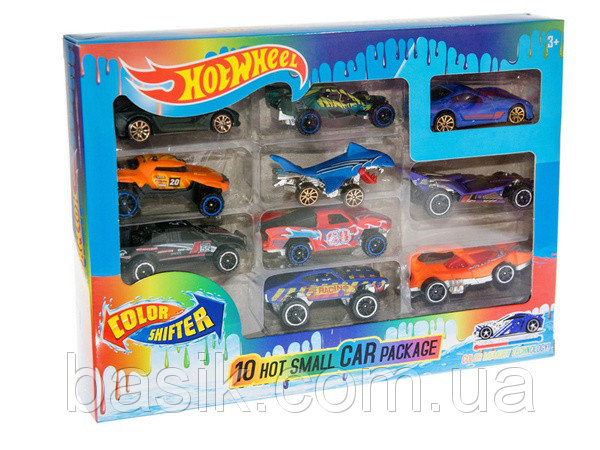 Набір модельокHBS708-10 HotWheels 10шт метал.міняє колір