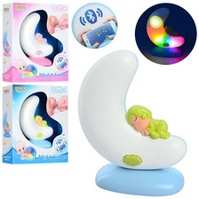 Нічник 999-303BG (18шт) месяц, 16см, муз, свет, Bluetooth, 2цвета, на бат-ке, в кор-ке, 20-24-6,5см