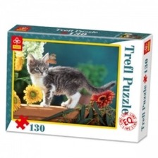 Пазли "130ел."- Котик в квітах 82004