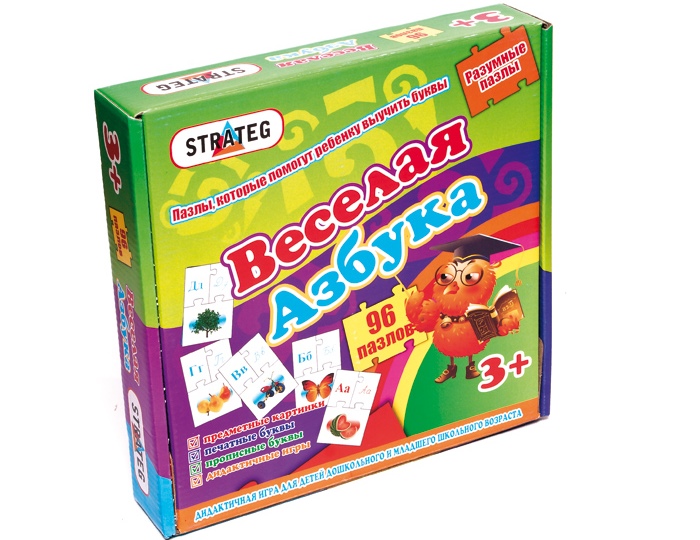 Пазли 518 (10шт) Стратег ", Весела абетка", в кор-ке 25-25-5см