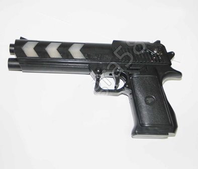 Пістолет 089 (120шт) звук, свет, на бат-ке, 2 цвета, в кульке, 21-14см