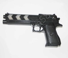 Пістолет 089 (120шт) звук, свет, на бат-ке, 2 цвета, в кульке, 21-14см