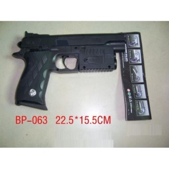 Пістолет 2122-A2 (801821) (144шт / 2) батар., Кульки, ліхтарик, в пакеті 22 * 16см