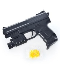 Пістолет P 2022 D (240шт) на пульках, лазер, фонарик, в кульке, 15-11-2,5см