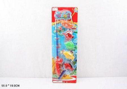 Рибалка E5-4 (144шт / 2) магніт., Вудка, сачок, 5 рибок, на планшетці 55 * 19см