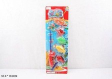 Рибалка E5-4 (144шт / 2) магніт., Вудка, сачок, 5 рибок, на планшетці 55 * 19см