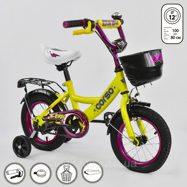 Велосипед 12" G-12310 CORSO РУЧНИЙ ТОРМОЗ
