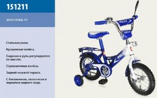 Велосипед 2-х коліс 12 "151211 (1шт) з дзвінком, дзеркалом,біло синій POLICE