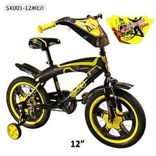 Велосипед 2-х коліс 12'' SX-001-12 "Extrme Bike " Жовтий  (1шт) з дзвін, дзерка, заднім і ручн галь