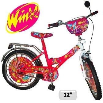 Велосипед 2-х коліс 12" 131202 (1шт) "Winx" со звонком, зеркалом, вставками в коліс