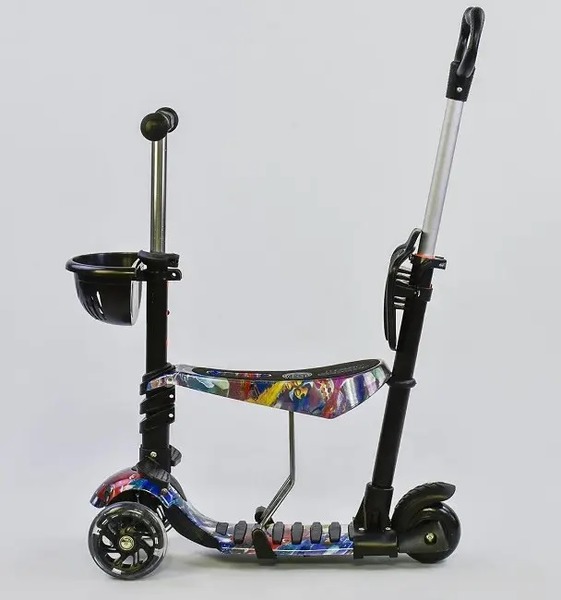 Самокат 5в1 15600 (1) Best Scooter, АБСТРАКЦИЯ, PU колеса, ПОДСВЕТКА КОЛЕС, в коробке [Коробка]. Фото 2