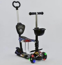 Самокат 5в1 15600 (1) Best Scooter, АБСТРАКЦИЯ, PU колеса, ПОДСВЕТКА КОЛЕС, в коробке [Коробка]