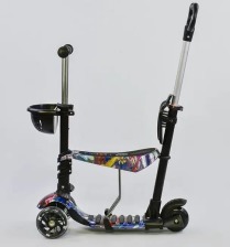 Самокат 5в1 15600 (1) Best Scooter, АБСТРАКЦИЯ, PU колеса, ПОДСВЕТКА КОЛЕС, в коробке [Коробка]. Фото 2
