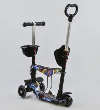 Самокат 5в1 15600 (1) Best Scooter, АБСТРАКЦИЯ, PU колеса, ПОДСВЕТКА КОЛЕС, в коробке [Коробка]. Фото 3