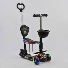 Самокат 5в1 19870 (1) Best Scooter, АБСТРАКЦИЯ, PU колеса, ПОДСВЕТКА КОЛЕС, в коробке [Коробка]