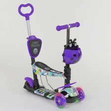 Самокат 5в1 68995 (1) Best Scooter, АБСТРАКЦИЯ, PU колеса, ПОДСВЕТКА КОЛЕС, в коробке [Коробка]