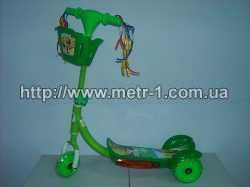 Самокат W 108 H 36001 2012 S3 2080 (8шт) дет-й жел рама 34-10см свет-ся ПУ 3 кол-са 115-24мм руль 59