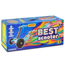 Самокат А 24684/ 466-112 MINI "Best Scooter" (8) Синій, пластмассовый, СВЕТ. КОЛЁСА PU, трубка ру. Фото 3