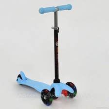 Самокат А 24686 / 466-112 MINI "Best Scooter" (8) ГОЛУБОЙ, пластмассовый, СВЕТ. КОЛЁСА PU, трубка ру