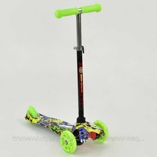 Самокат А 24703 /779-1294 MINI "Best Scooter" (8) 3 колеса свет, PU, трубка руля алюминиевая, в коро