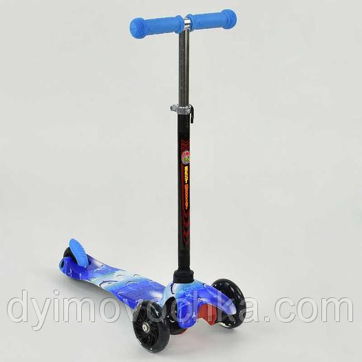 Самокат А 24707 /779-1231 MINI "Best Scooter" (8) 3 колеса свет, PU, трубка руля алюминиевая, в коро