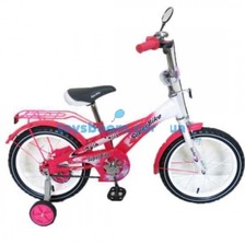 Велосипед 2-х коліс 16'' 141406-P "Super Bike" Рожевий (1шт) з дзвін, дзерк, з встав в колес