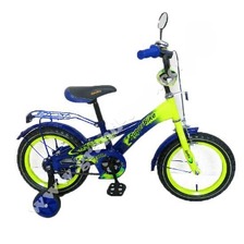 Велосипед 2-х коліс 16'' 141606-B "Super Bike" Синьо-жовт (1шт) з дзвін, дзерк, з встав в колес