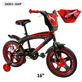 Велосипед 2-х коліс 16'' SX-001-16 "Extrem Bike" Червоний (1шт) з дзвінком, дзерк, заднім і руч галь