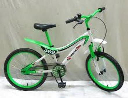 Велосипед 2-х коліс 20'' 142001-G (1шт) зелений. з дзвінком, дзеркалом, з вставками в колесах