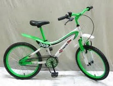Велосипед 2-х коліс 20'' 142001-G (1шт) зелений. з дзвінком, дзеркалом, з вставками в колесах