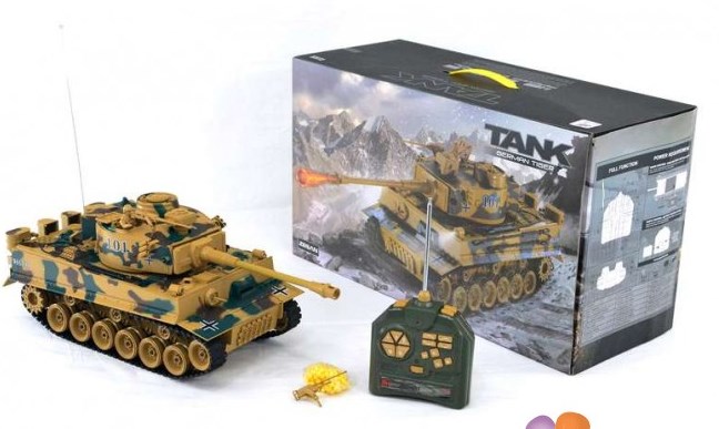 Танк 99841 (6) р/у, "Тигр", аккум 9.6V, пульки, в коробке [коробка]