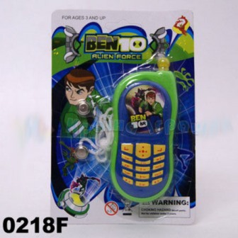 Телефон 0218F (720шт/2)"BEN10"батар.,на планшетке 17*12см