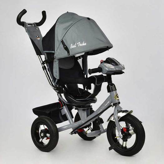 Велосипед 3-х колёс. 7700 В - 6230 /СЕРЫЙ/ Best Trike (1) ПОВОРОТНОЕ СИДЕНЬЕ, НАДУВНЫЕ КОЛЕСА передн