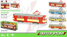 Трамвай 9708ABCD (24шт) "АВТОПРОМ" батар., Світло, звук, в кор.31 * 8 * 11,4см
