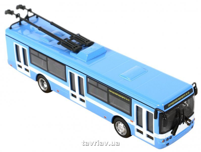 Троллейбус металл 6407ABCD (96шт/4) "АВТОПРОМ",откр.двери,в кор.20*5,7*7,7см