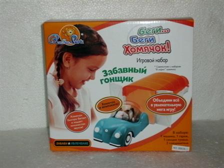 Хом'ячок 88636-1 (24шт) машинка для хом'ячка, гараж, хом'ячок, на бат-ке, в кор-ке, 25-23-10см