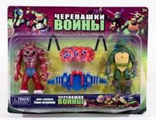 Черепашки ниндзя B 10623 (80шт) 4 вида, аксессуары, дискомет, 2 шт, на листе, 34-26-5см