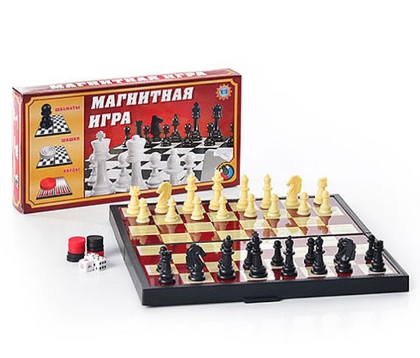 Шахмати 9831 S (48шт) пластмассовые, в кор-ке, 25-13-3,5см