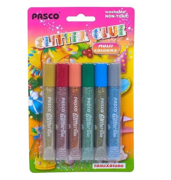 Клей с блестками F-019-07 10мл 6шт multi colors, Pasco