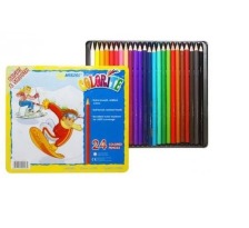 Олівці 1100-24 TN  24 цвета шестигранные в метал. пенале, Colorite,  Marco