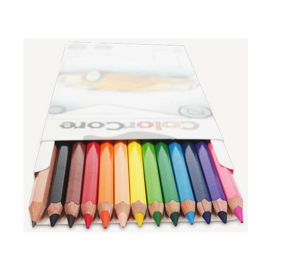 Олівці 3100-12CB шестигранні d=4.0+1 графітні НВ , ColorCore (new), Marco