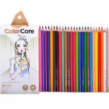 Олівці 3130-24CB круглі d=4.0+1 графітні НВ , ColorCore (new), Marco