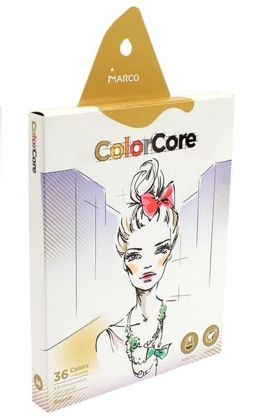 Олівці 3130-36CB круглі d=4.0+1 графітні НВ , ColorCore (new), Marco