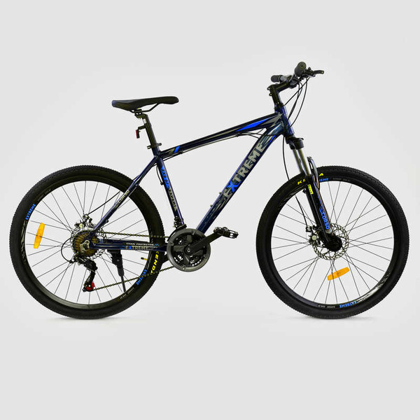 Велосипед спорт,CORSO EXTREME 26 дюйма JYT 005-7867 BLACK-BLUE рама алюм,17", 21 швидк,,зібр,75%