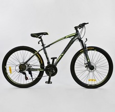 Велосипед спорт,CORSO X-Turbo 26.дюйма 0015-793 GREY-YELLOW рама алюм,17, 21 швидк,,зібр,75%