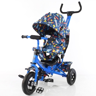 Велосипед триколісний TILLY Trike T-351-10 СИНІЙ з надувними колесами / 1 /