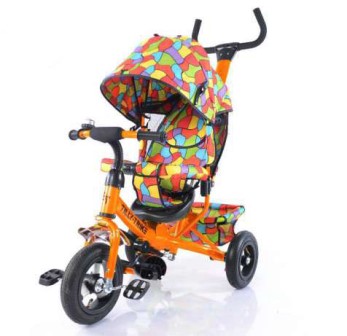 Велосипед триколісний TILLY Trike T-351-2 ПОМАРАНЧЕВИЙ з надувними колесами / 1 /
