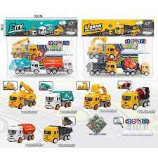 Набір машин JW567-046 (96/2) "City Truck", 2 види, інерція, 3 машинки, килимок, в пакеті. Фото 3