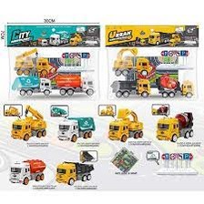 Набір машин JW567-046 (96/2) "City Truck", 2 види, інерція, 3 машинки, килимок, в пакеті. Фото 3
